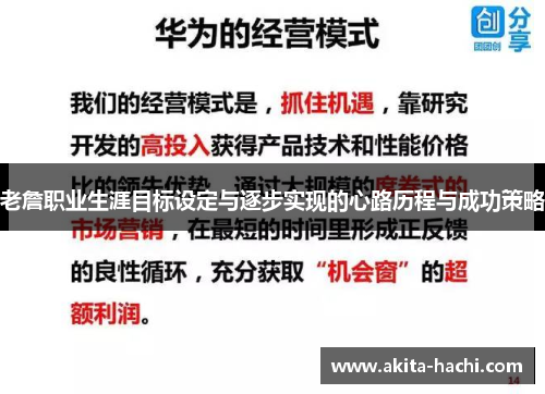 老詹职业生涯目标设定与逐步实现的心路历程与成功策略